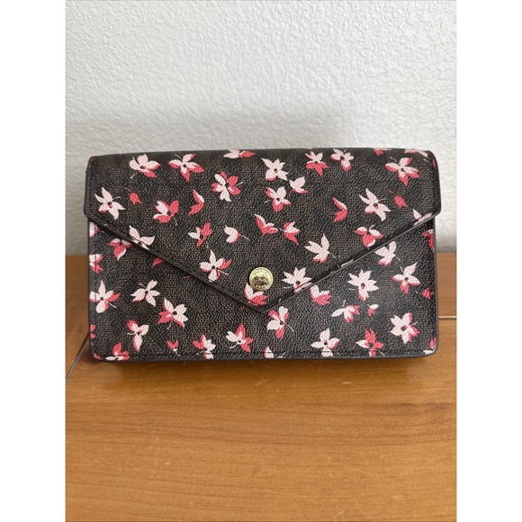 Michael Kors Waist Bag Brown Pink Floral Size S/M - Picture 1 of 7